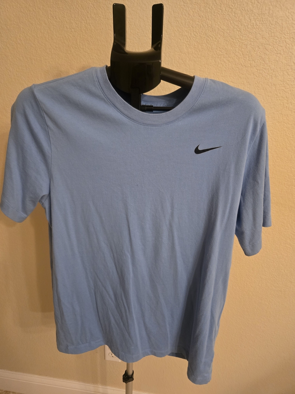 Nike Light Blue Short Sleeve Crewneck with Black Swoosh